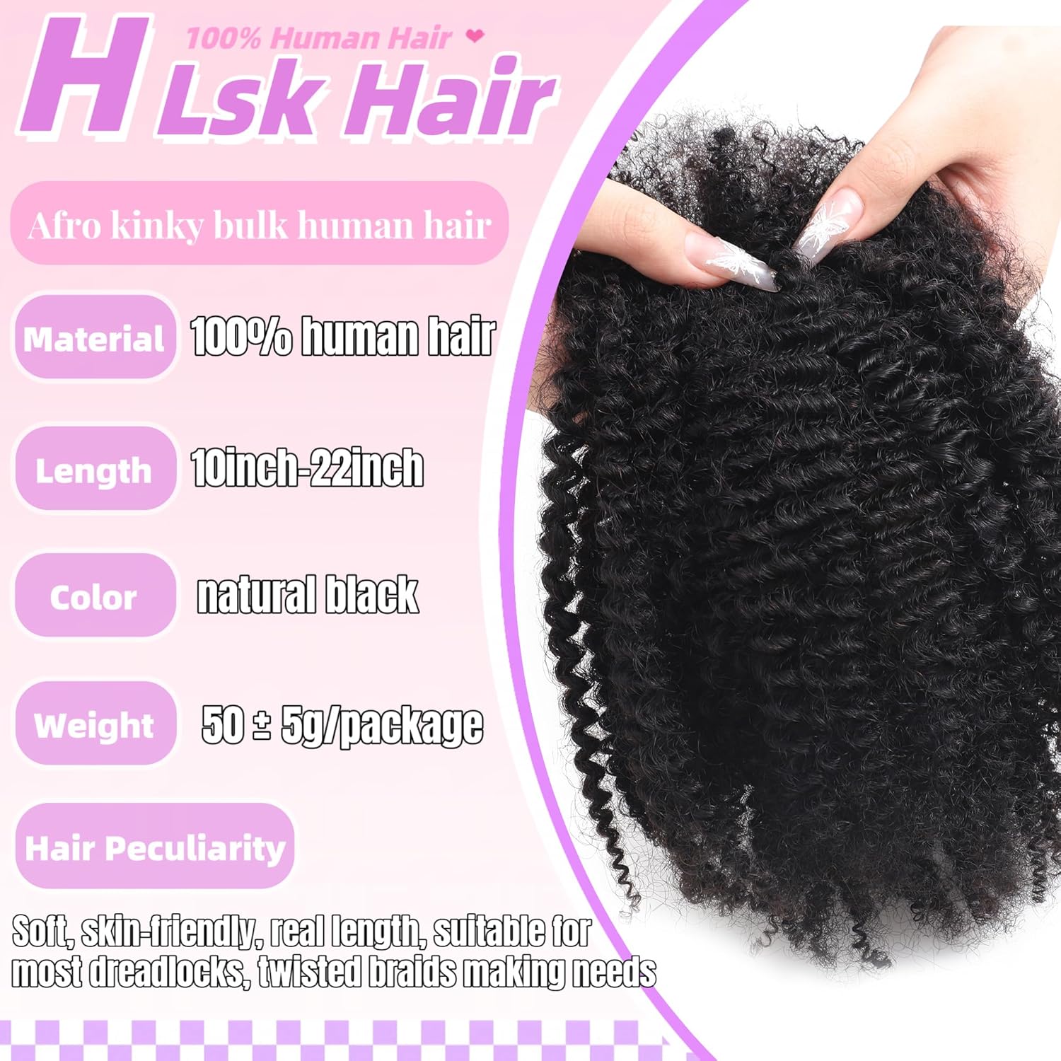 4C Human Afro Kinky Hair 6 Packs Afro Kinky Hair Natural Afro Hairstyle