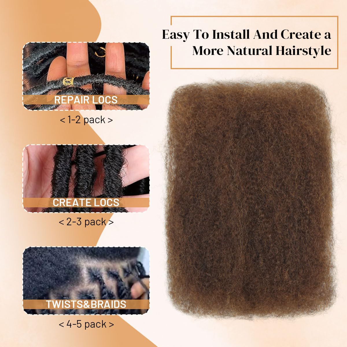 4C Human Afro Kinky Hair 10 Packs Afro Kinky Hair Protective Style Afro Hair