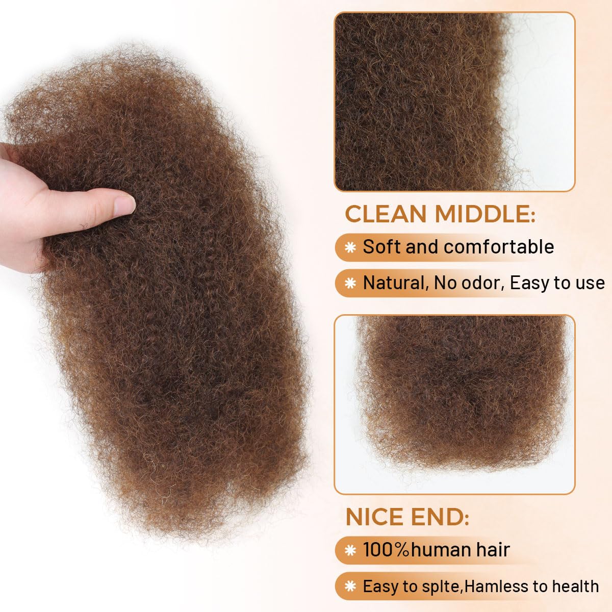 4C Human Afro Kinky Hair 4 Packs Afro Kinky Hair Twist Out Hairstyle