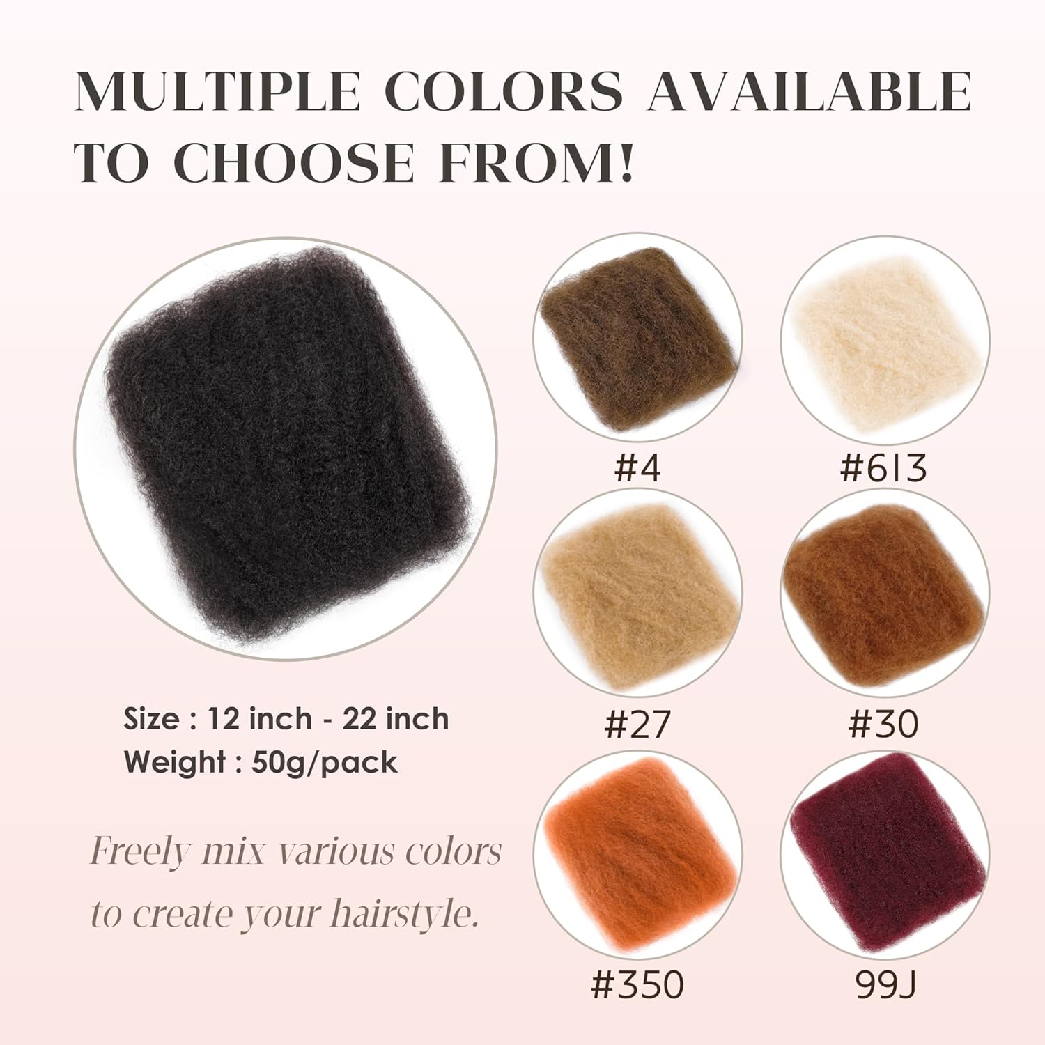 4C Human Afro Kinky Hair 6 Packs Afro Kinky Hair Braid Out Hairstyle