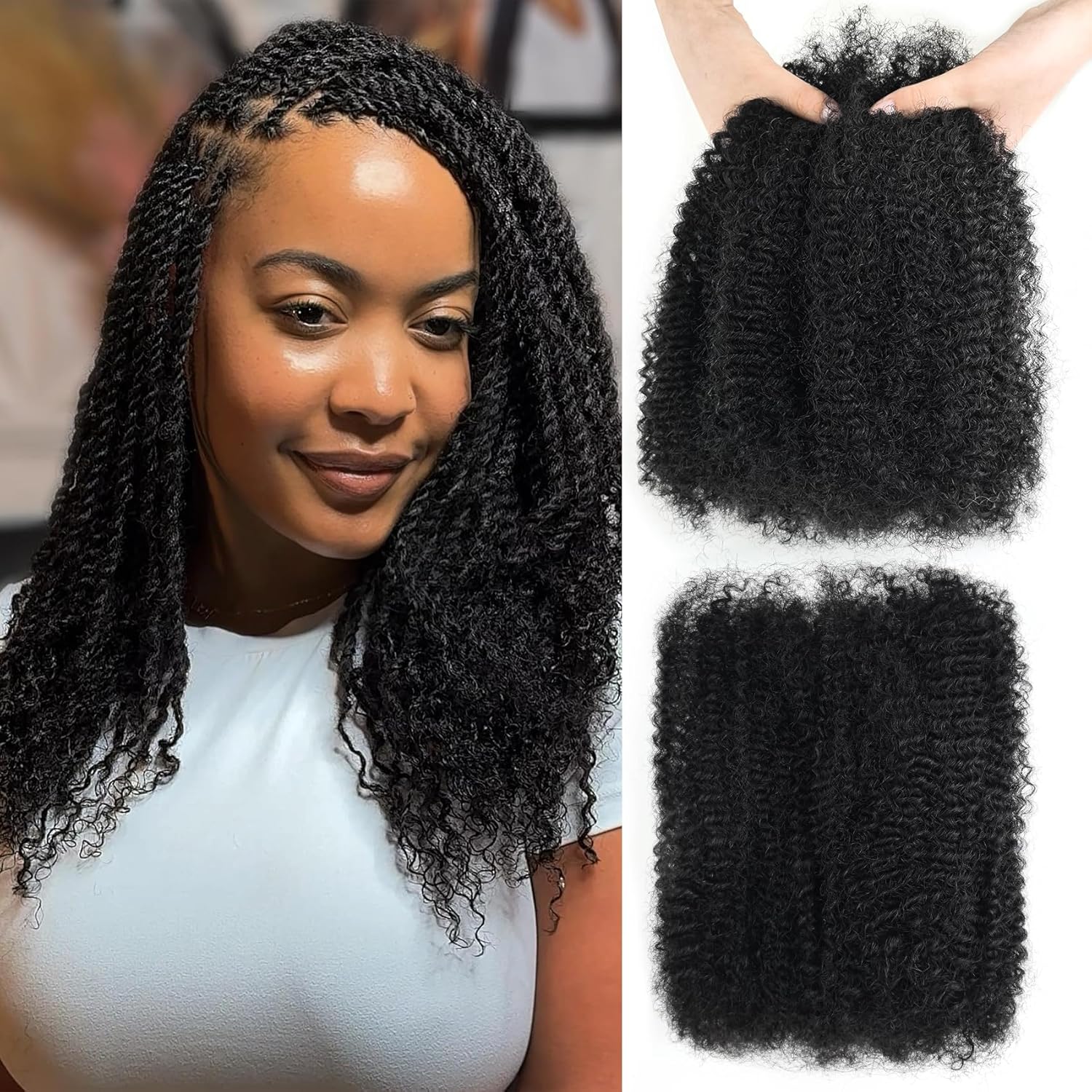 4C Twist Hair 30 Inch Afro Kinky Hair Protective Style Afro Hair