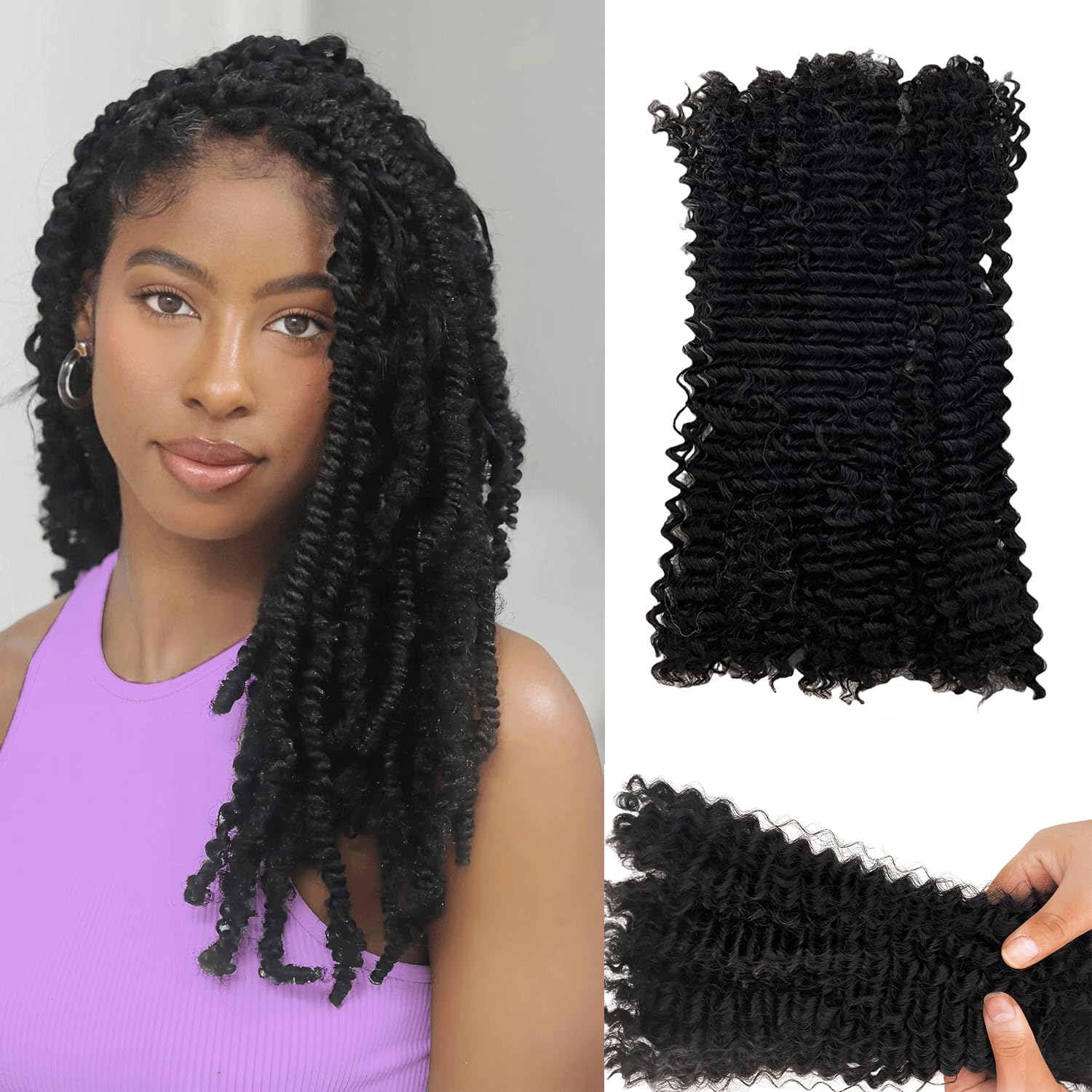 4C Twist Hair 4 Packs Afro Kinky Hair Natural Afro Hairstyle