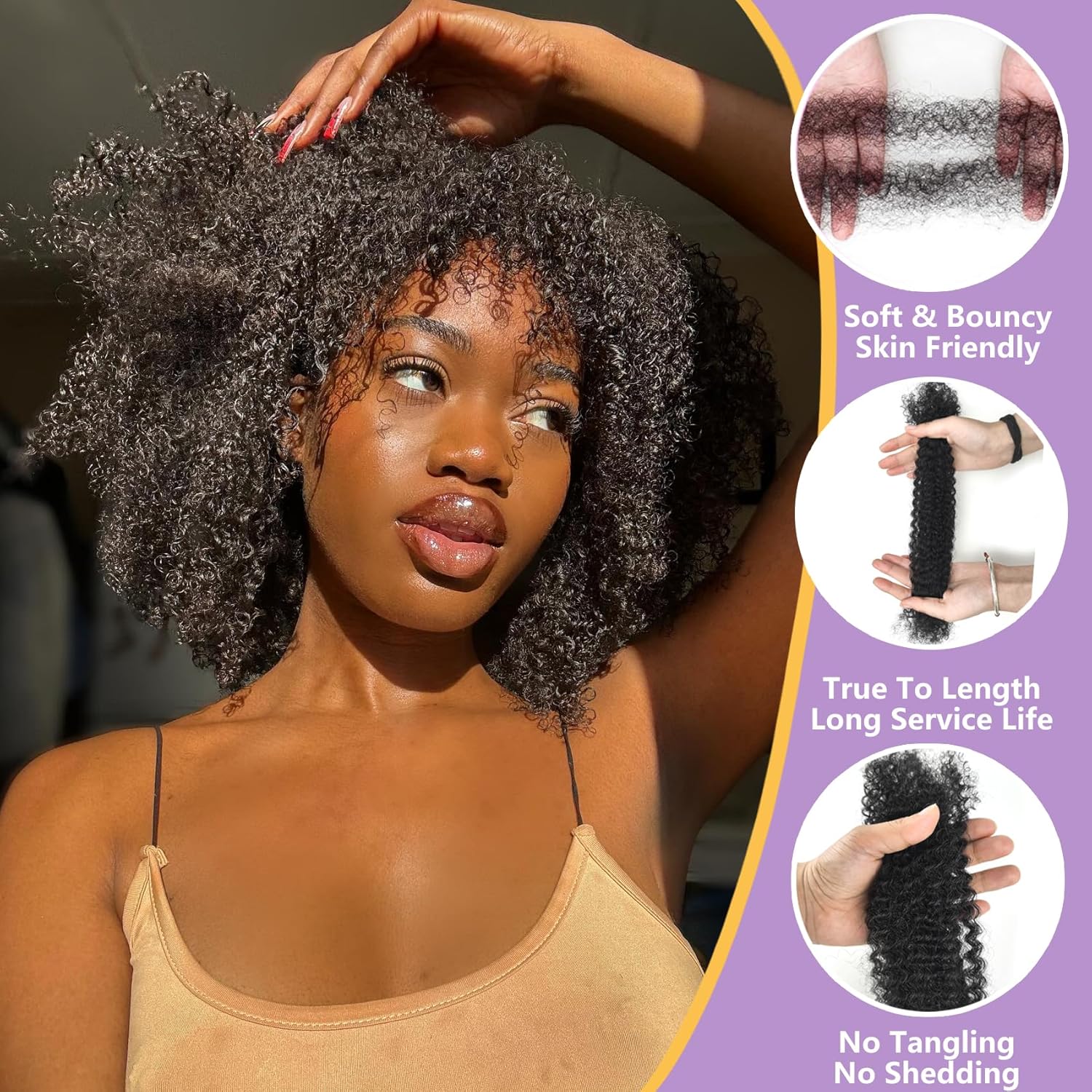 4C Twist Hair 30 Inch Afro Kinky Hair Protective Style Afro Hair