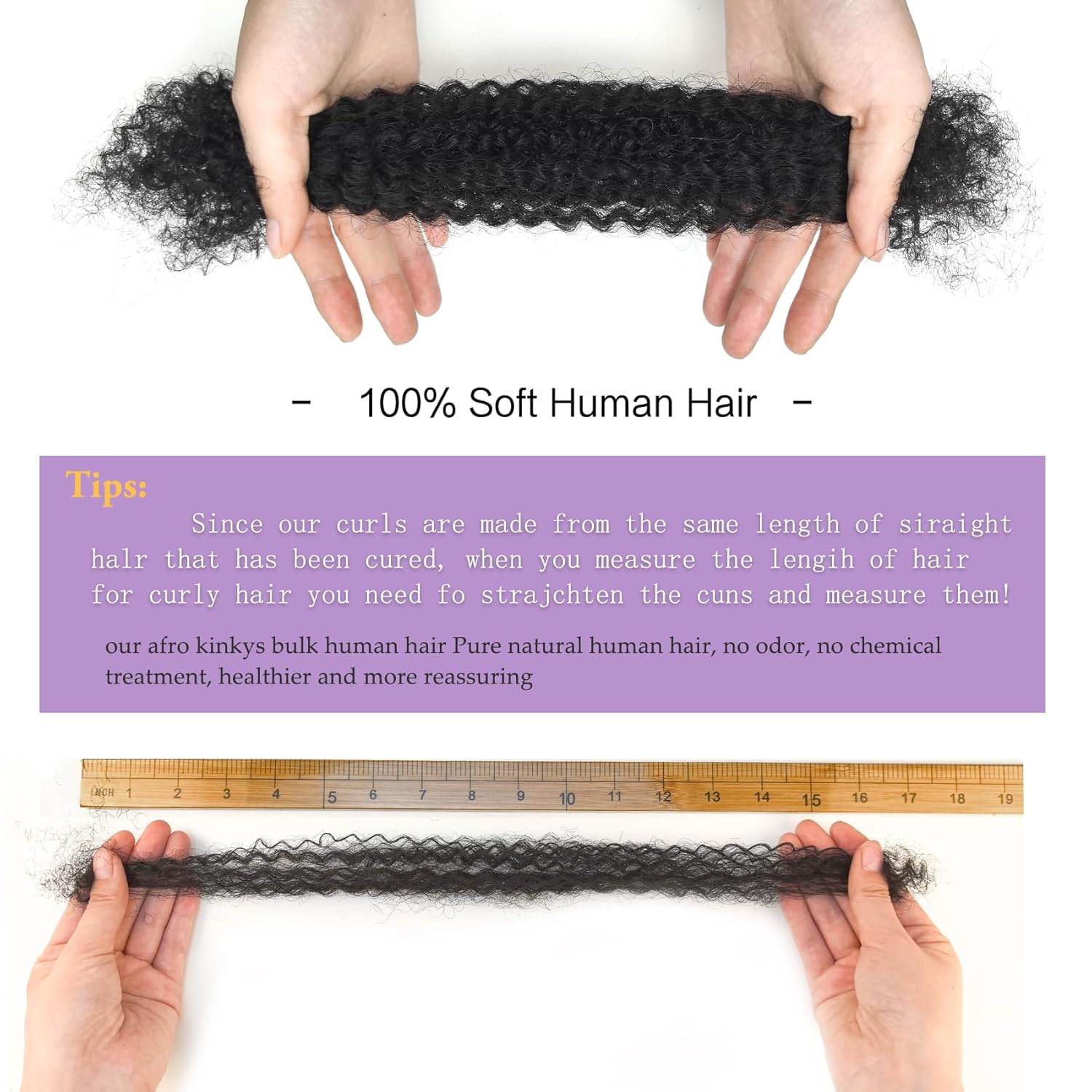 4C Twist Hair 24 Inch Afro Kinky Hair Natural Afro Hairstyle