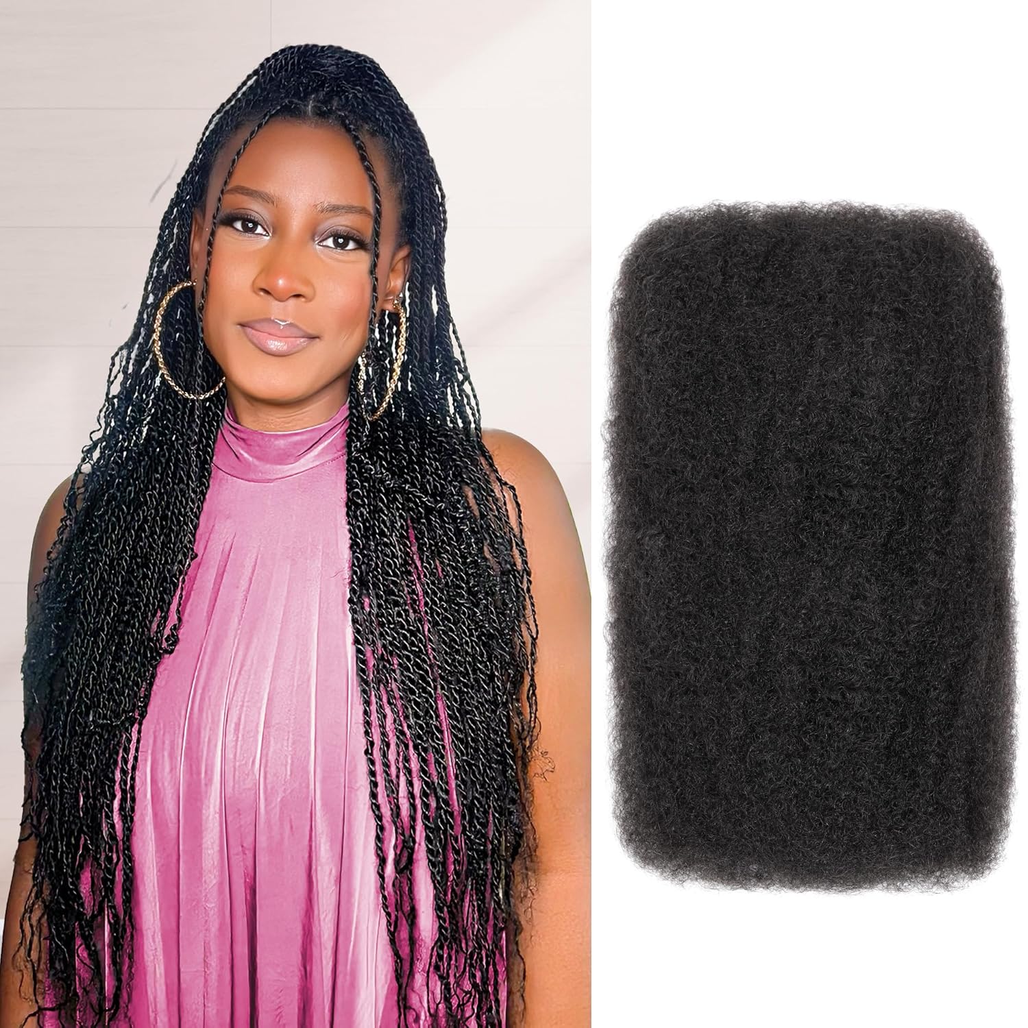 4C Twist Hair 12 Inch Afro Kinky Hair Natural Afro Hairstyle
