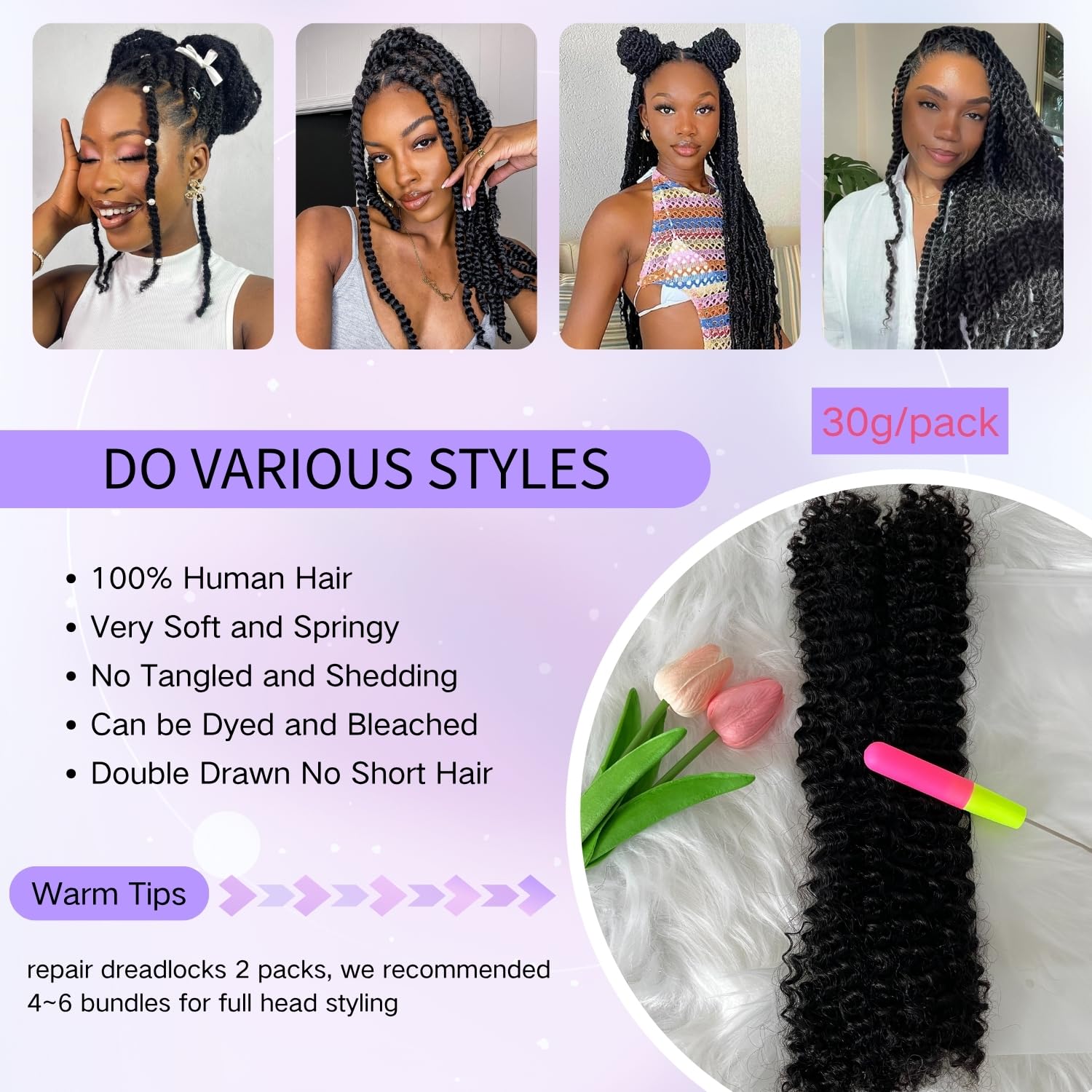 4C Twist Hair 30 Inch Afro Kinky Hair Twist Out Hairstyle