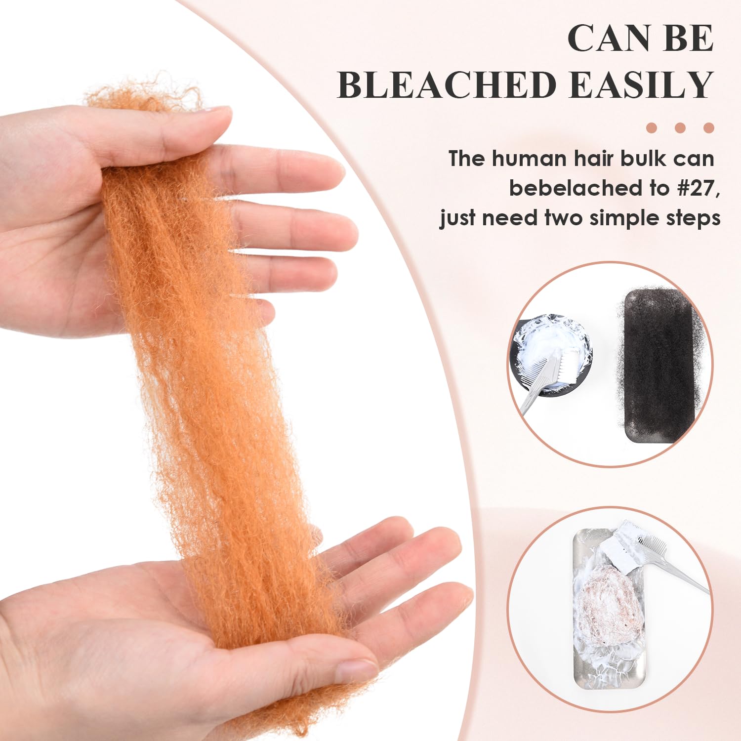 Afro Kinky Bulk Human Hair No Frizz For Weaving
