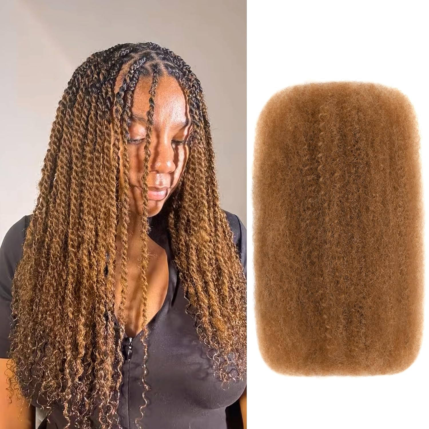 Afro Kinky Bulk Human Hair Soft For Protective Styles