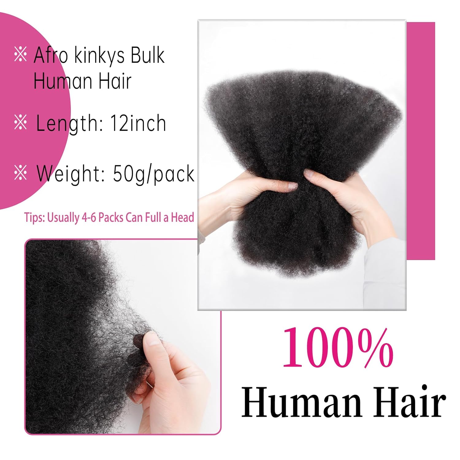 Afro Kinky Human Hair High Quality For Weaving