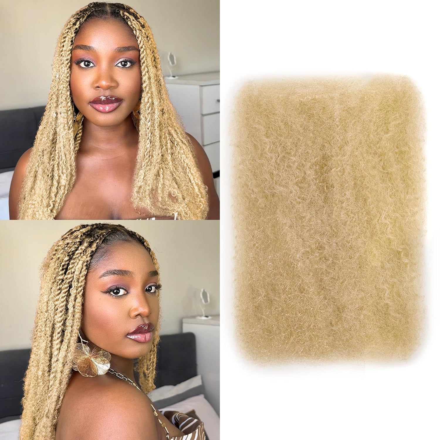 Bulk Human Hair Durable Afro Texture