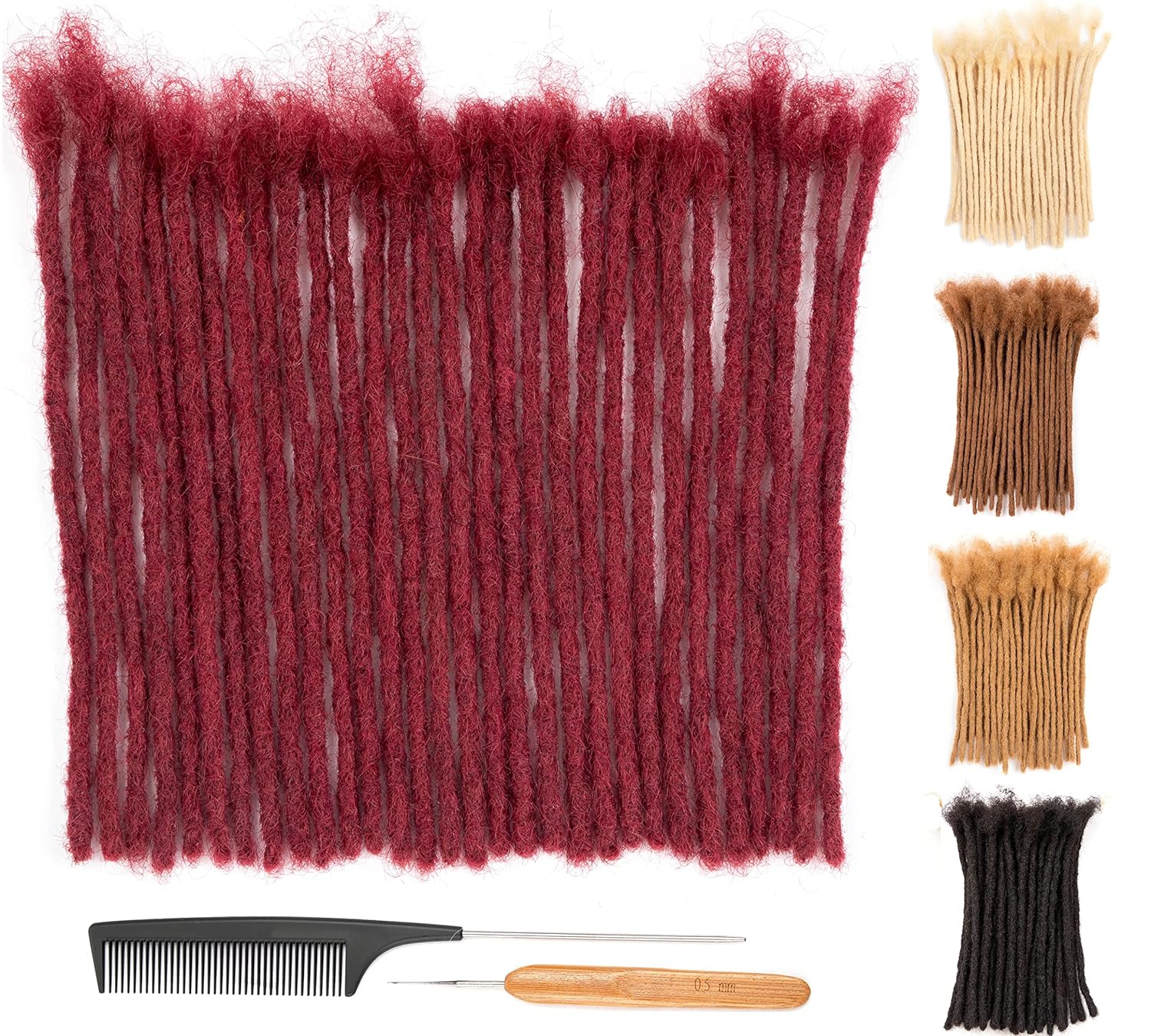 Human Hair Dreadlocks Short Human Hair Dreadlocks Human Hair Dreadlocks with Clips