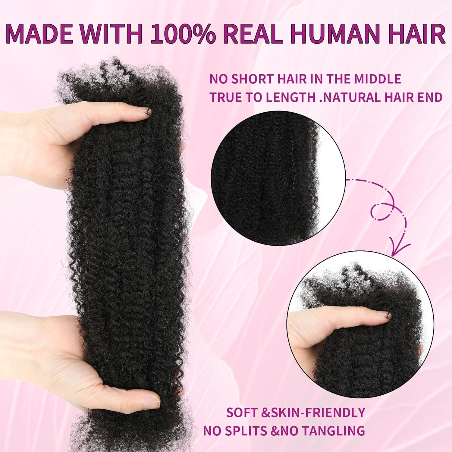 Kinky Bulk Hair Natural Afro Texture