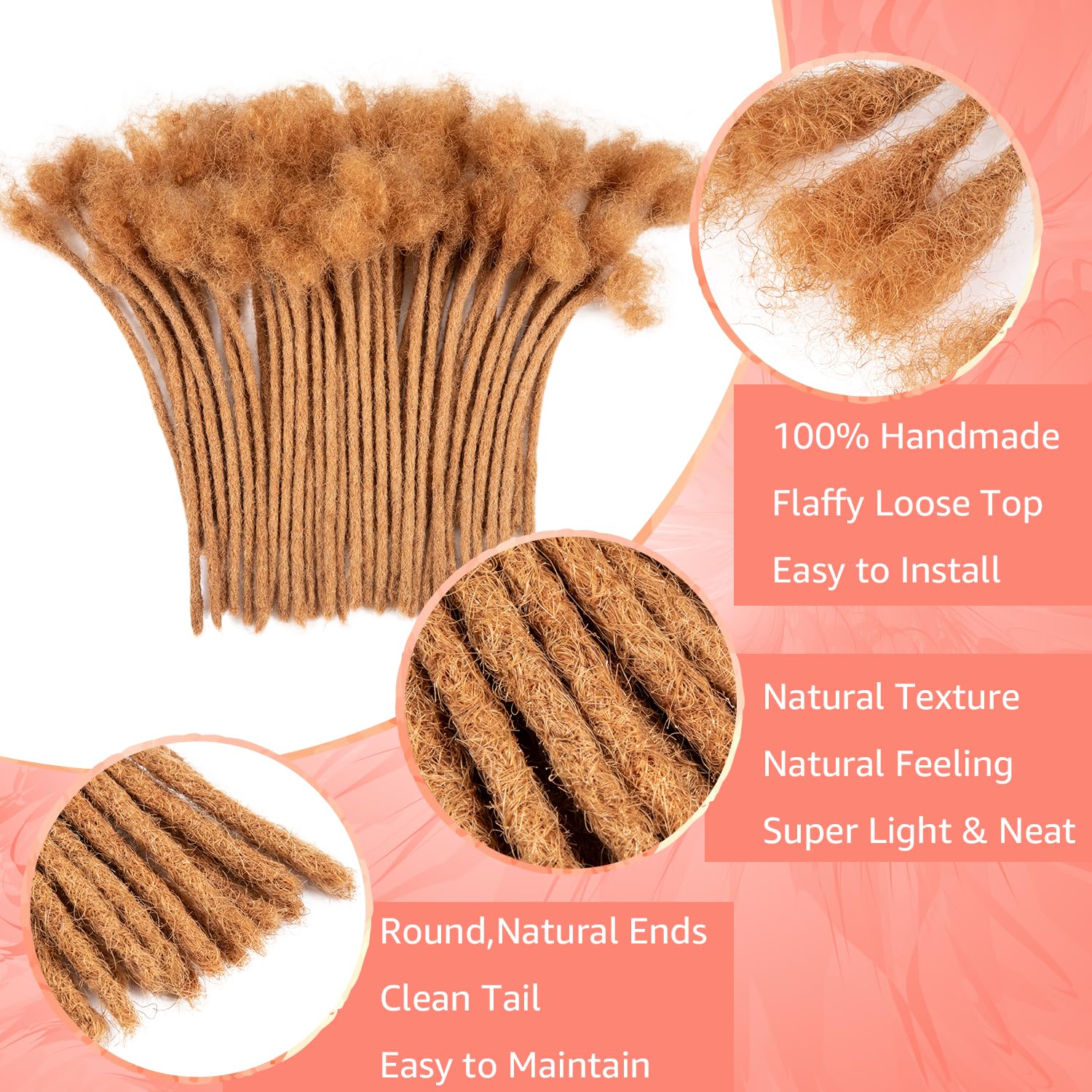Natural Human Hair Dreadlocks Curly Human Hair Dreadlocks Human Hair Dreadlocks with Clips