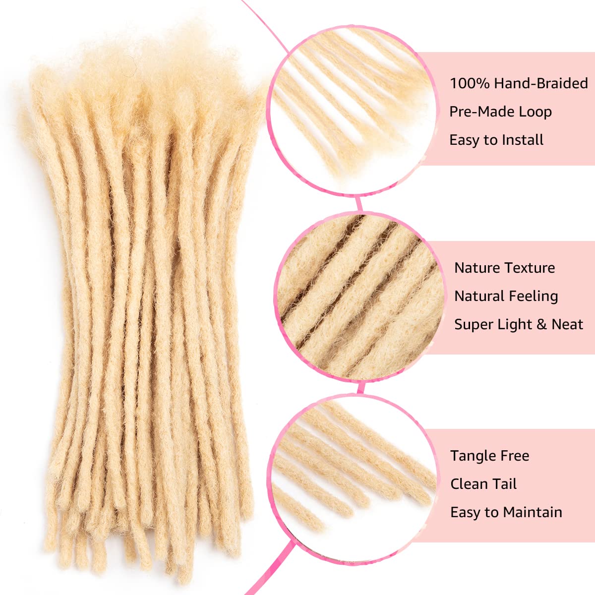 Premium Human Hair Dreadlocks Curly Human Hair Dreadlocks Human Hair Dreadlocks with Clips