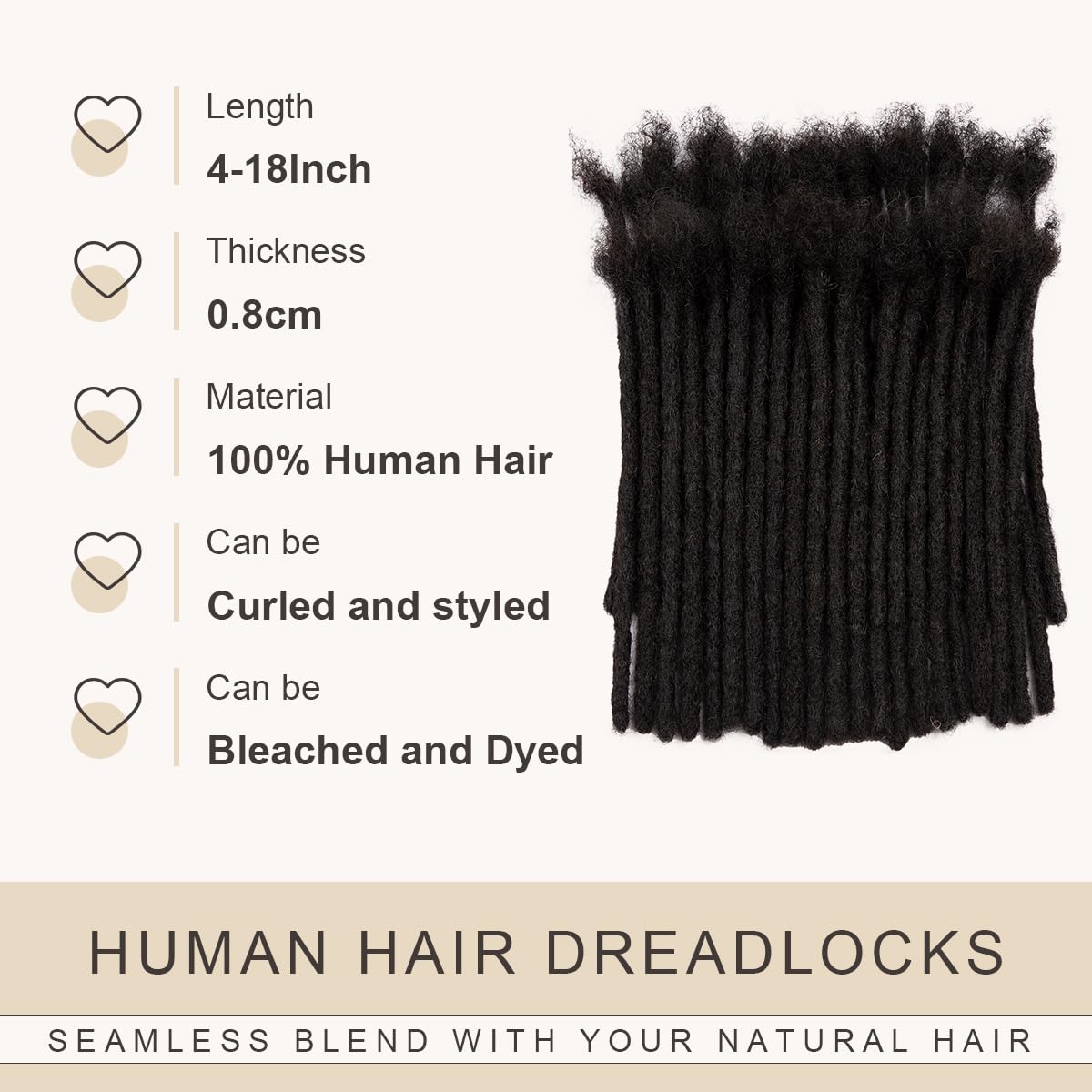 Premium Human Hair Dreadlocks Thick Human Hair Dreadlocks Human Hair Dreadlocks for Weddings