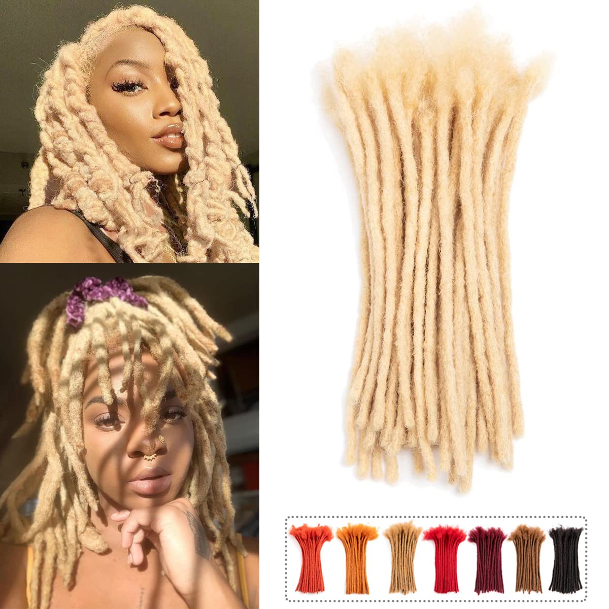 Real Human Hair Dreadlocks Curly Human Hair Dreadlocks Human Hair Dreadlocks with Clips